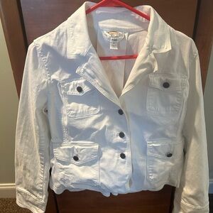 Talbots ladies size 10 stretch white jacket